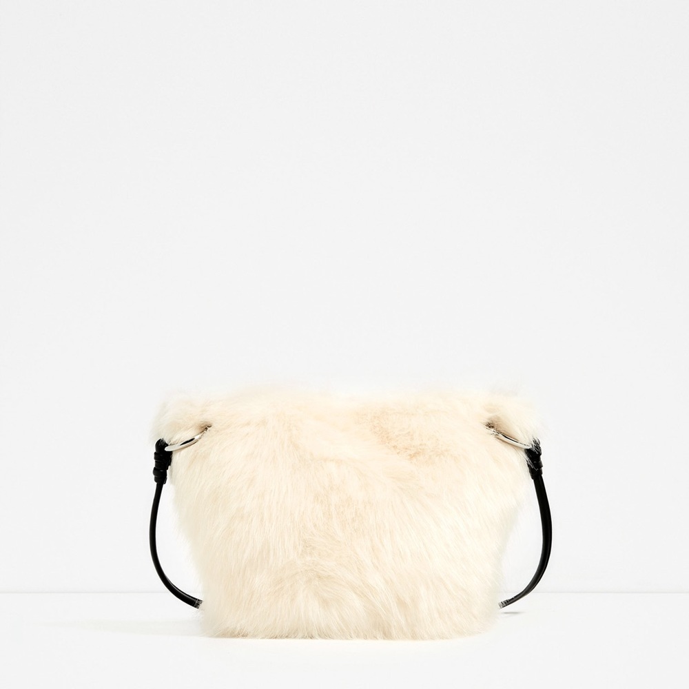 Zara | White Faux Fur Crossbody Bag
